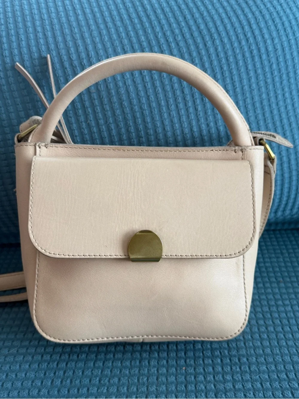 Madewell Cream Mini Top-Handle Crossbody